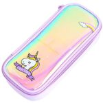 Intvn Unicorno Astuccio Grande Astuccio Quadrato Per Matite Sacchetto Di Penna Laser Trasparente Con Cerniera Borsa Da Viaggio Cosmetica Da Viaggio Porpora 0