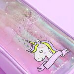 Intvn Unicorno Astuccio Grande Astuccio Quadrato Per Matite Sacchetto Di Penna Laser Trasparente Con Cerniera Borsa Da Viaggio Cosmetica Da Viaggio Porpora 0 2