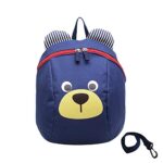 Mcuilee Zainetto Per Bambini Asilo Bimbi Piccolo Borsa Materna Cane Orso Animal Guinzaglio Imbracatura Blu Navy 0