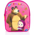 Masha Et Michka 9445 Zaino Masha E Orso Baby Disegno 3d Originale Ufficiale 31x25x12 Cm Rosa 0 0