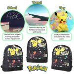 Zaino Fluorescente Pokemon Scuola Grande Zaino Con Pikachu Cartella Per Bambini Adolescenti Ragazzi Zainetto Da Viaggio Sacca Sportiva Palestra Con Lettere Fluorescente Zaino 0 3