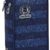 Astuccio 3 Scomparti Invicta Stripes Blu Completo Di Matite Penne Pennarelli 0