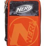 Astuccio 3 Scomparti Nerf Nation Unica Nero E Arancione Portapenne Con Contenuto Per La Scuola 0 0