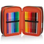 Astuccio 3 Scomparti Nerf Nation Unica Nero E Arancione Portapenne Con Contenuto Per La Scuola 0 4