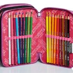 Astuccio 3 Scomparti Seven Fluffy Roses Grigio Completo Di Matite Penne Pennarelli 0 3