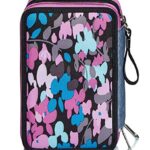 Astuccio 3 Scomparti Seven Fluffy Roses Grigio Completo Di Matite Penne Pennarelli 0 5