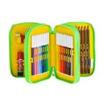 Astuccio Scuola Completo 3 Zip Seven Koi Penpad Colore Blu Verde 0 1
