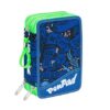 Astuccio Scuola Completo 3 Zip Seven Koi Penpad Colore Blu Verde 0