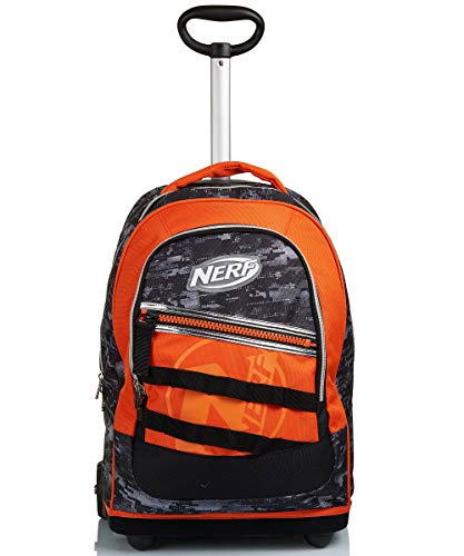 Big Trolley Nerf Nerf Nation Unica Nero E Arancione Spallacci Uso Zaino Scuola Viaggio 0