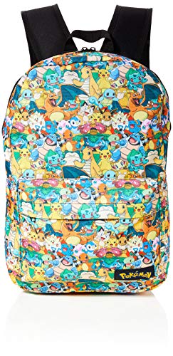 Bioworld Pokemon All Over Characters Print Backpack Zaino Casual 45 Cm 15 Liters Multicolore Multicolour 0