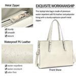 Borsa Donna Borsa A Tracolla Per Computer Da 156 Pollici Grande Impermeabile Borse Laptop Tote In Pelle Pu Borsa Da Lavoro Business Shopper Bianca Crema 0 0