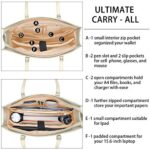 Borsa Donna Borsa A Tracolla Per Computer Da 156 Pollici Grande Impermeabile Borse Laptop Tote In Pelle Pu Borsa Da Lavoro Business Shopper Bianca Crema 0 1