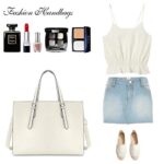 Borsa Donna Borsa A Tracolla Per Computer Da 156 Pollici Grande Impermeabile Borse Laptop Tote In Pelle Pu Borsa Da Lavoro Business Shopper Bianca Crema 0 5