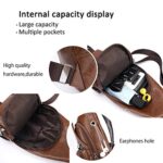 Fandare New Zaino Monospalla Uomo Sportivo Fitness Studente Con Porta Di Ricarica Usb Earphone Hole Borsa A Tracolla Impermeabile Pu Nero 0 3