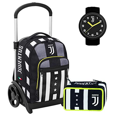 Fc Juventus Schoolpack Trolley Sganciabile Tyre Seven Winner Forever Piu Astuccio 3 Zip Completo Di Cancelleria Con Orologio Ufficiale Juventus In Omaggio 0