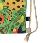 Heckbo Sacca Per Bambini Ragazzi E Ragazze Con Taschino Di Sicurezza Per Foto Giungla Lavabile In Lavatrice 40x32cm Ideale Per Asilo Viaggi Sport Zaino Borsa Sacca Da Ginnastica Borsa 0 3