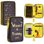 Harry Potter Astuccio Scuola Materiale Scolastico Back To School Portapenne 3 Scomparti Matite Colorate Penne E Set Completo Accessori Astucci Kawaii Per Elementare E Media Regalo Originale 0