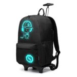Kono Zaino Trolley Per Scuola Impermeabile Ruote Rotolamento Removibile Scuola Borsa Per Bambini Nero 0