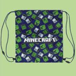 Minecraft Creeper Zombie Skeleton Stampa All Over Swim Bag Con Coulisse 0 1