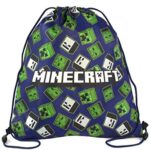 Minecraft Creeper Zombie Skeleton Stampa All Over Swim Bag Con Coulisse 0