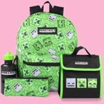 Minecraft Zaino Zaino 4 Pezzo Bambini Creeber Green School School Zaino Set One Size 0 0