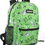 Minecraft Zaino Zaino 4 Pezzo Bambini Creeber Green School School Zaino Set One Size 0 1