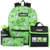 Minecraft Zaino Zaino 4 Pezzo Bambini Creeber Green School School Zaino Set One Size 0