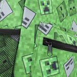 Minecraft Zaino Zaino 4 Pezzo Bambini Creeber Green School School Zaino Set One Size 0 3