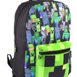 Minecraft Zaino Scuola Zaino Per Ragazzi Kids Black Gamer Bag One Size 0 0
