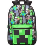 Minecraft Zaino Scuola Zaino Per Ragazzi Kids Black Gamer Bag One Size 0