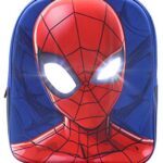 Marvel Spiderman Zaino Scuola Zainetto Bambino Per Asilo Elementare Media Con Stampa 3d E Occhi Che Si Illuminano 0