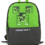 Minecraft Pixel Creeper Breakthrough Grey Zaino Dei Ragazzi Sacchetto Di Scuola 0 1