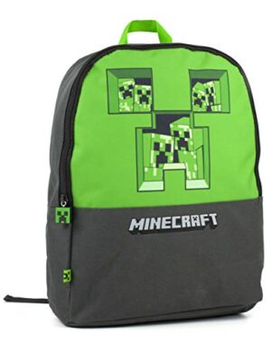 Minecraft Pixel Creeper Breakthrough Grey Zaino Dei Ragazzi Sacchetto Di Scuola 0