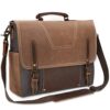 Newhey Borsa Lavoro Uomo Pelle Borsa Tracolla Uomo Messenger Bag Tela Vintage Borse Messenger Spalla Impermeabile Grande Per Laptop 156 Marrone 0