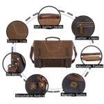 Newhey Borsa Lavoro Uomo Pelle Borsa Tracolla Uomo Messenger Bag Tela Vintage Borse Messenger Spalla Impermeabile Grande Per Laptop 156 Marrone 0 2