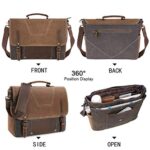 Newhey Borsa Lavoro Uomo Pelle Borsa Tracolla Uomo Messenger Bag Tela Vintage Borse Messenger Spalla Impermeabile Grande Per Laptop 156 Marrone 0 4