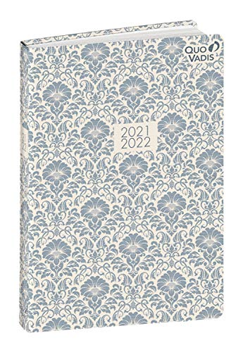 Quo Vadis 1281887q Diario Scolastico Eurotextagenda Multilingua Anno 2021 2022 Colore Damask Blu Formato 12x17 Cm Giornaliera 12 Mesi Agosto Luglio Carta Bianca Copertina Effetto Tessuto Smooth 0