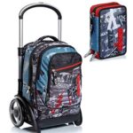 Trolley Ruote Grandi Seven Boy Tyre Urban Rock 201002016 Zaino Sganciabile Carrello Astuccio 3 Zip Pen Pad Urban Rock Rosso 301012018 0