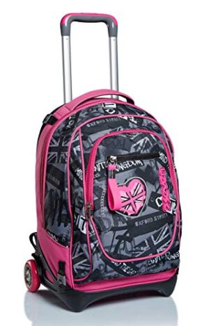 Trolley New Tech Seven Keep Flag Rosa 3in1 Zaino Sganciabile Scuola Viaggio 0