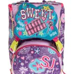 Zaino Schoolpack Seven High Tech Sj Gang Girl Viola Rosa Con Pattine Sfogliabili Astuccio Quick Case Completo 0 1