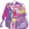 Zaino Schoolpack Seven High Tech Sj Gang Girl Viola Rosa Con Pattine Sfogliabili Astuccio Quick Case Completo 0