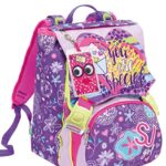 Zaino Schoolpack Seven High Tech Sj Gang Girl Viola Rosa Con Pattine Sfogliabili Astuccio Quick Case Completo 0