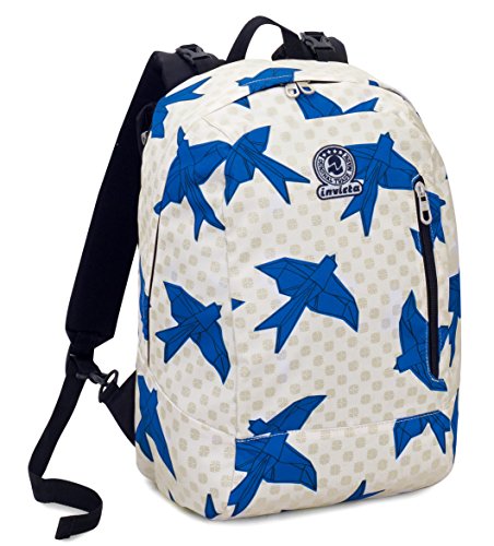 Zaino 2in1 Reversibile Invicta Twist Geometric Blu Origami 26 Lt Fantasia Tinta Unita 0