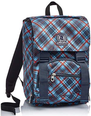 Zaino Estensibile Invicta Tartan Blu Scuola Tempo Libero 0