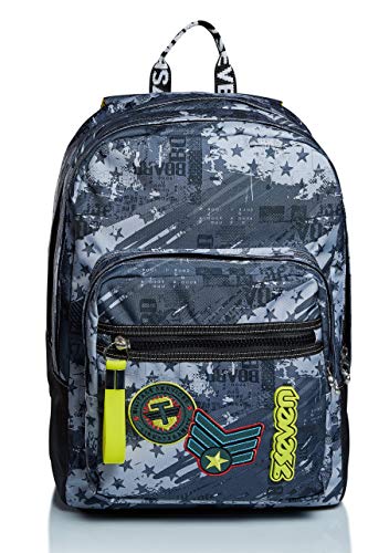 Zaino Extra Fit Seven Fly Stars Grigio Scuola E Tempo Libero 0