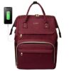 Zaino Laptop Donna Lovevook Impermeabile Zaino Porta Pc 156 Pollici Zaino Per Computer Con Caricatore Usb Zaino Universita Per Viaggi Lavoro Scuola Ufficio Vino Rosso 0