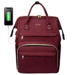 Zaino Laptop Donna Lovevook Impermeabile Zaino Porta Pc 156 Pollici Zaino Per Computer Con Caricatore Usb Zaino Universita Per Viaggi Lavoro Scuola Ufficio Vino Rosso 0