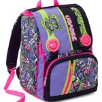 Zaino Scuola Estensibile Seven Butterfly Nero Lilla 28 Lt Elementari E Medie 0