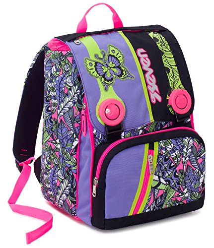 Zaino Scuola Estensibile Seven Butterfly Nero Lilla 28 Lt Elementari E Medie 0 Zaino Scuola Estensibile Seven Butterfly Nero Lilla 28 Lt Elementari E Medie 0