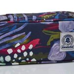 Bustina Ovale Invicta Abstract Jungle Blu Con Organizer Interno Porta Penne 0